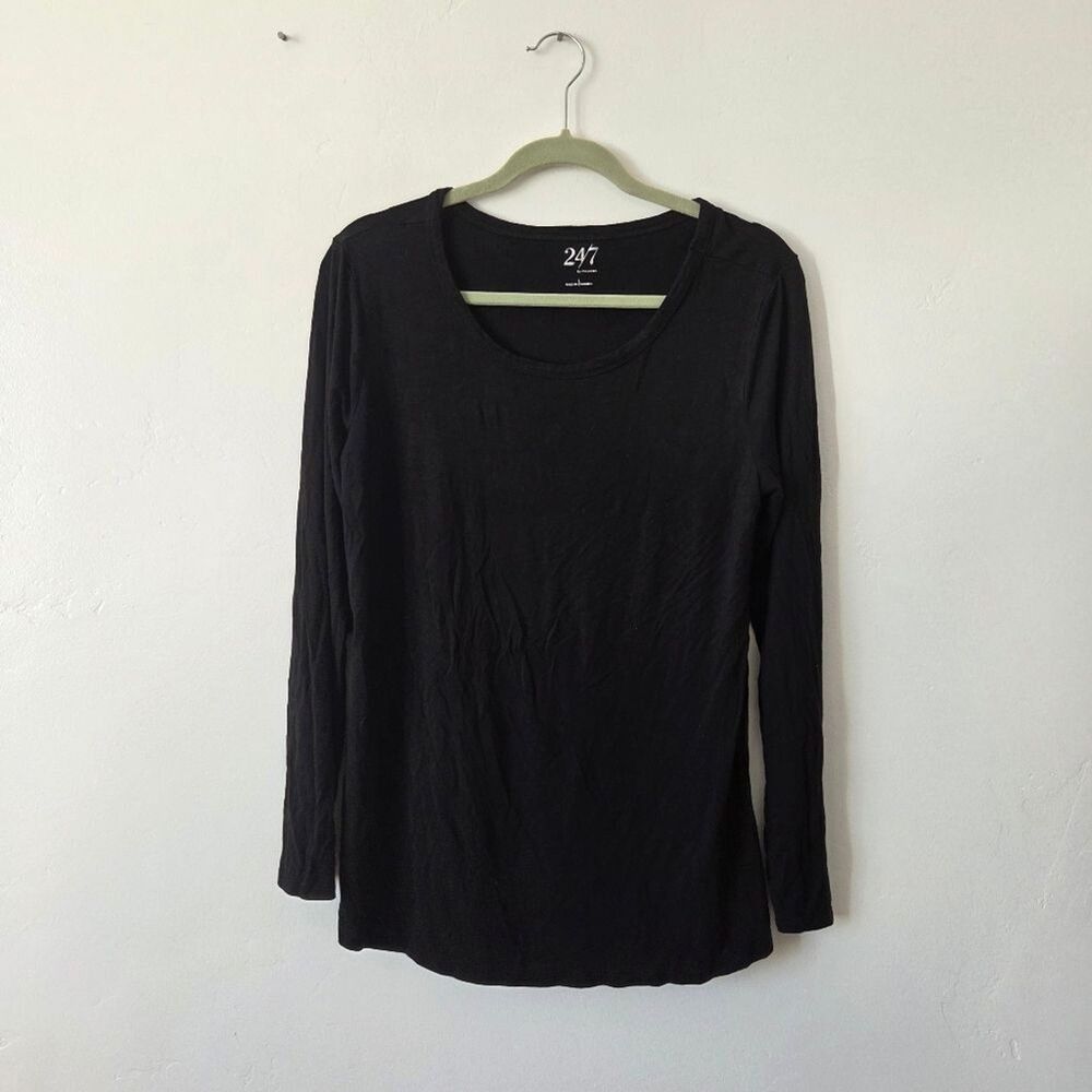 Long Sleeve Shirt Bundle Basics Neutral Solids Knit Tops Large Modest Layering - Picture 10 of 16